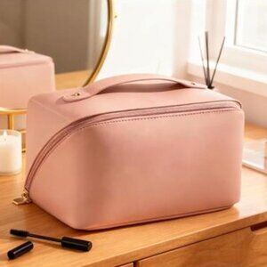 Blush Pink Large Capacity Cosmetic / Makeup Organizer Case